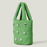 Rhinestone Totes Bag Nylon Printed Handbag