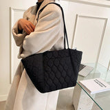 Quilted Large Tote Bag Winter Ladies Shoulder Bags Top Handle Women Handbag