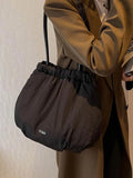 Pleated Women's Shoulder Bag Large Capacity Shopper Handbags