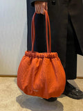 Pleated Women's Shoulder Bag Large Capacity Shopper Handbags