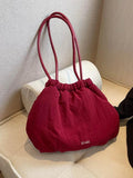 Pleated Women's Shoulder Bag Large Capacity Shopper Handbags