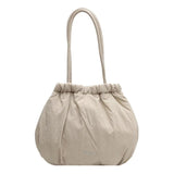 Pleated Women's Shoulder Bag Large Capacity Shopper Handbags