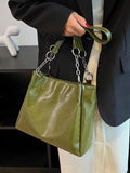 Large Capacity Shopper Tote Bag Casual PU Leather Crossbody Bag