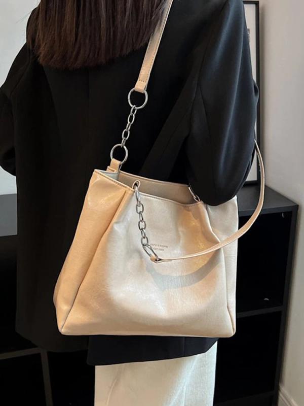 Large Capacity Shopper Tote Bag Casual PU Leather Crossbody Bag