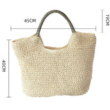 Vintage Straw Woman Tote Bag for Summer Beach