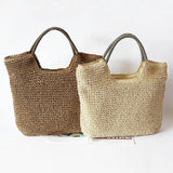 Vintage Straw Woman Tote Bag for Summer Beach