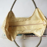 Vintage Straw Woman Tote Bag for Summer Beach