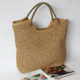 Vintage Straw Woman Tote Bag for Summer Beach