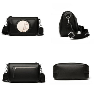 Solid Cowhide Women Shoulder Bag Crossbody Female Handbag