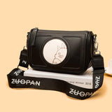 Solid Cowhide Women Shoulder Bag Crossbody Female Handbag