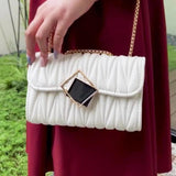 Embroidered PU Leather Shoulder Crossbody Bag