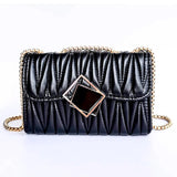 Embroidered PU Leather Shoulder Crossbody Bag