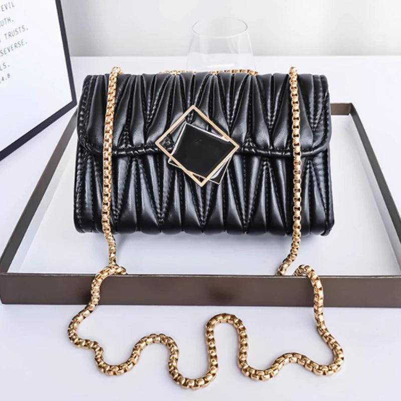 Embroidered PU Leather Shoulder Crossbody Bag