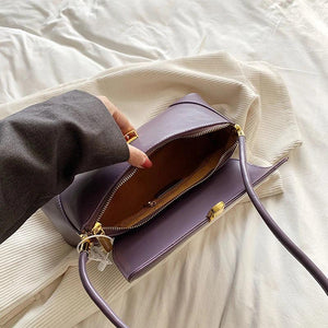 Women's Retro Top Handle Bag Purple Shoulder Handbag