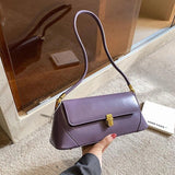 Women's Retro Top Handle Bag Purple Shoulder Handbag