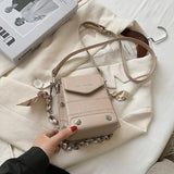 Women's Rivets Chain Shoulder Handbag PU Leather