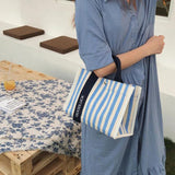 Canvas Stripe Women Handbag Small Bag Single Shoulder Canvas Bag