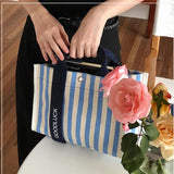 Canvas Stripe Women Handbag Small Bag Single Shoulder Canvas Bag