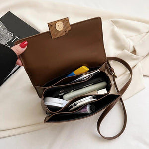 Square Crossbody Bag Women Leather Handbag Small Shoulder Bag