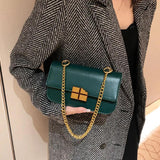Square Crossbody Bag Women Leather Handbag Small Shoulder Bag