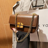 Square Crossbody Bag Women Leather Handbag Small Shoulder Bag