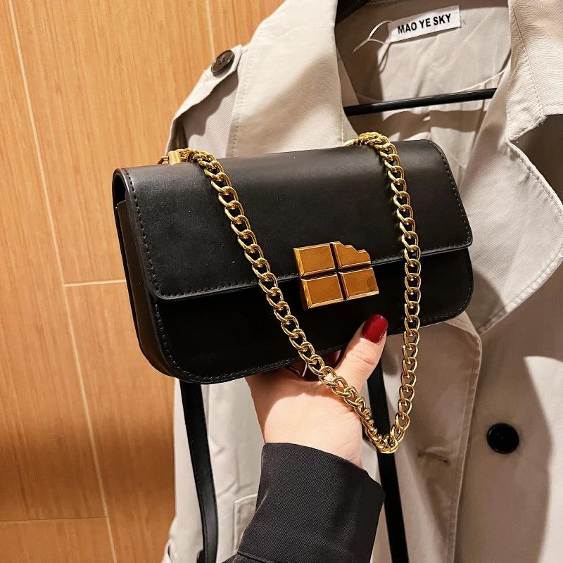 Square Crossbody Bag Women Leather Handbag Small Shoulder Bag