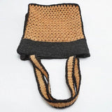 Summer Crochet Handbag Women's bag contrast hand woven shopping bag