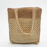 Summer Crochet Handbag Women's bag contrast hand woven shopping bag