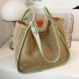 Large Capacity Portable Straw Woven Bag Women's Tote Shoulder Bag