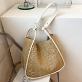 Large Capacity Portable Straw Woven Bag Women's Tote Shoulder Bag