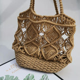 Hollow Straw Woven Women Shoulder Bag Beach Straw Tote Bag