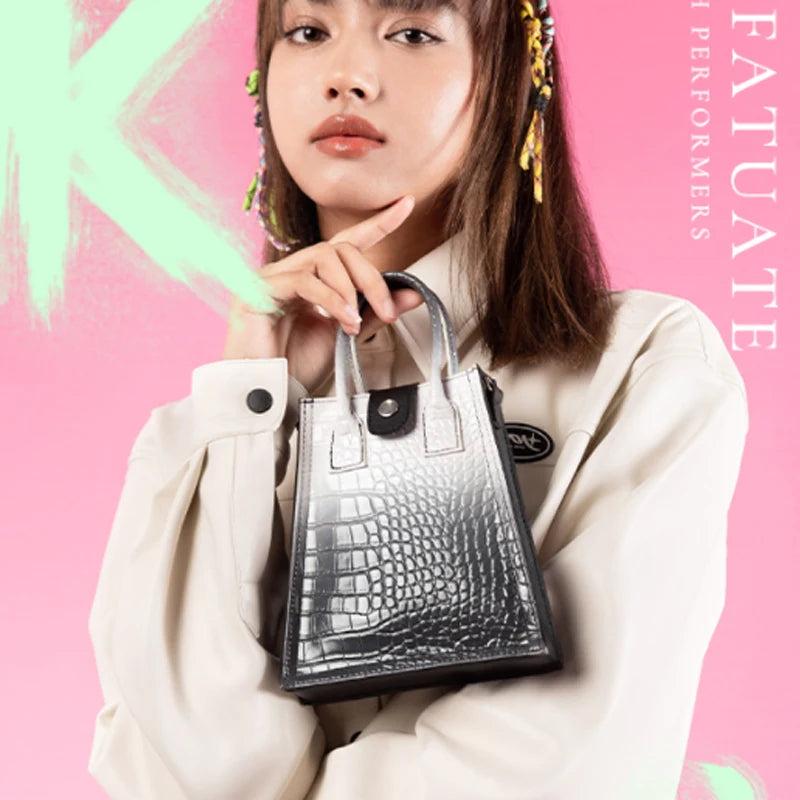 Gradient Crocodile Mini Bag Single Shoulder Messenger Bag