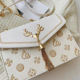 Chain Shoulder Bags for Women Small Printing Crossbody Bags Deer Head Bag