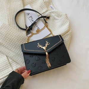 Chain Shoulder Bags for Women Small Printing Crossbody Bags Deer Head Bag