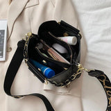Women's Bucket Handbags High PU Leather Shoulder Crossbody Bags