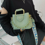 Women's Bucket Handbags High PU Leather Shoulder Crossbody Bags