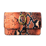 Snake Pattern Shoulder Bag Shoe Buckle Chain for Women