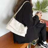 Geometric Armpit Bag Women Chain Shoulder Bags PU Leather