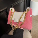 Winter Corduroy Chain Crossbody Bags for Women