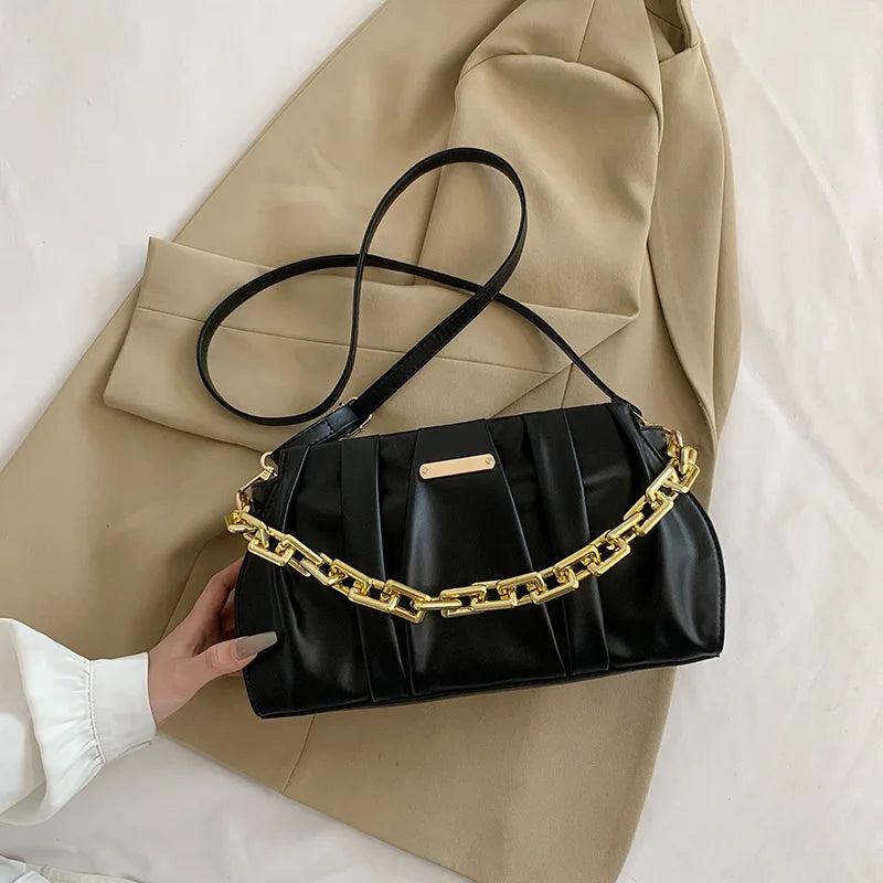 Leather Shoulder Bags for Women Handbags Party Evening Clutch Bag