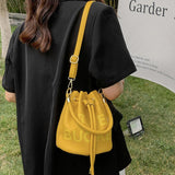 Candy Women's Handbags Drawstring Bucket Bag Shoulder Crossbody Tote