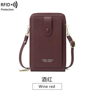 RFID Multi-function Touch Screen Cell Phone Bag Girl Purse