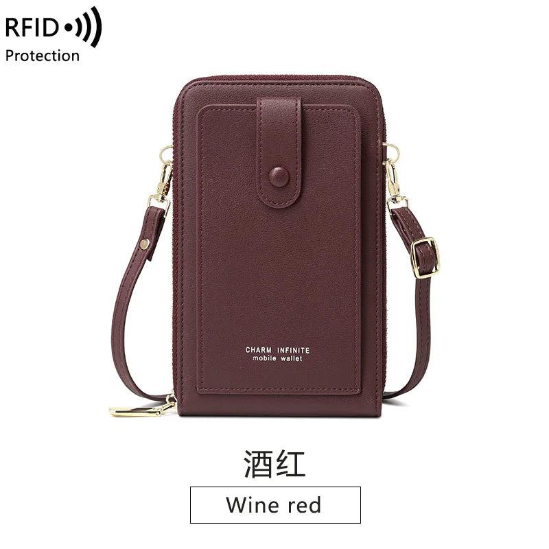 RFID Multi-function Touch Screen Cell Phone Bag Girl Purse