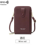 RFID Multi-function Touch Screen Cell Phone Bag Girl Purse