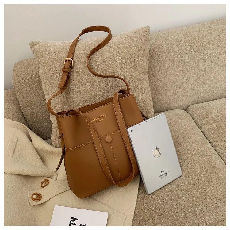 Casual Crossbody Bag for Women Large Tote Purse Soft PU Leather