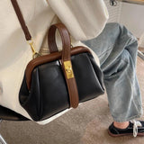 Retro Contrast Messenger Bag for Women