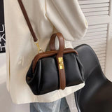 Retro Contrast Messenger Bag for Women