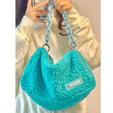 Large Capacity Women Handbag Tote Bag Plush Shoulder Messenger Bag