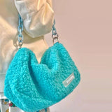 Large Capacity Women Handbag Tote Bag Plush Shoulder Messenger Bag