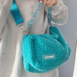 Large Capacity Women Handbag Tote Bag Plush Shoulder Messenger Bag